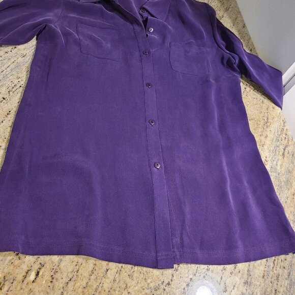 New! Vtg DRESS BARN Sz 8 Purple Silk 3 Piece Blouse, Tank & Pant Set Pleated - Picture 5 of 16